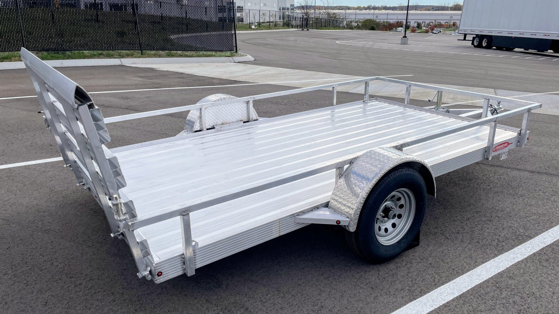New Cherokee 76"x 12' Single Axle Aluminum Utility Trailer 3500 (GVWR)