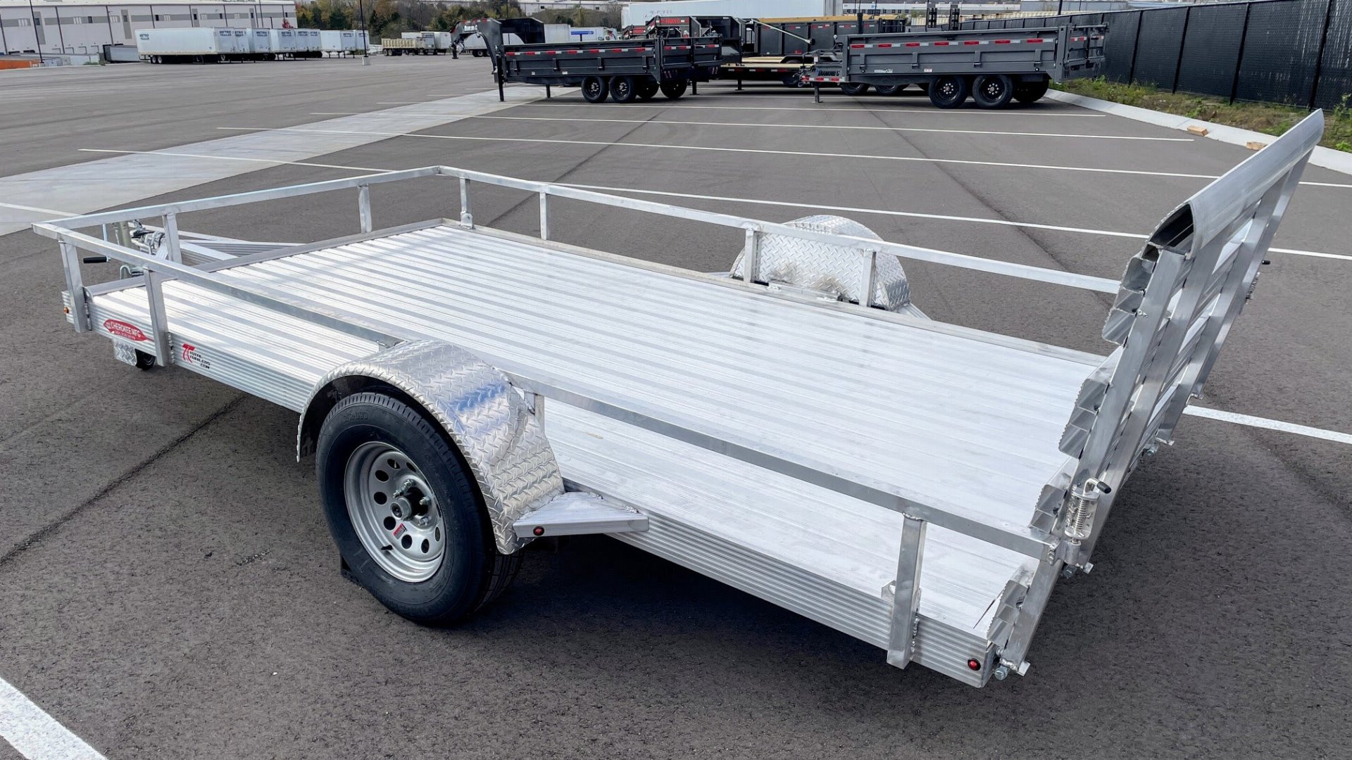 New Cherokee 76"x 12' Single Axle Aluminum Utility Trailer 3500 (GVWR)