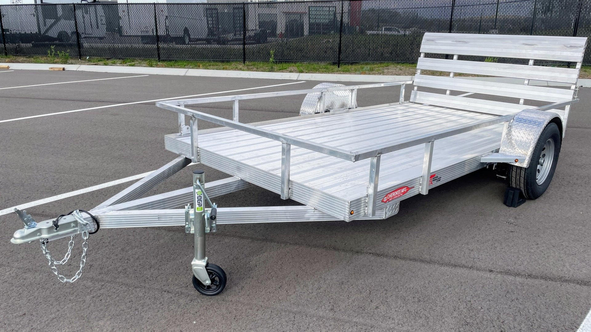 New Cherokee 76"x 12' Single Axle Aluminum Utility Trailer 3500 (GVWR)