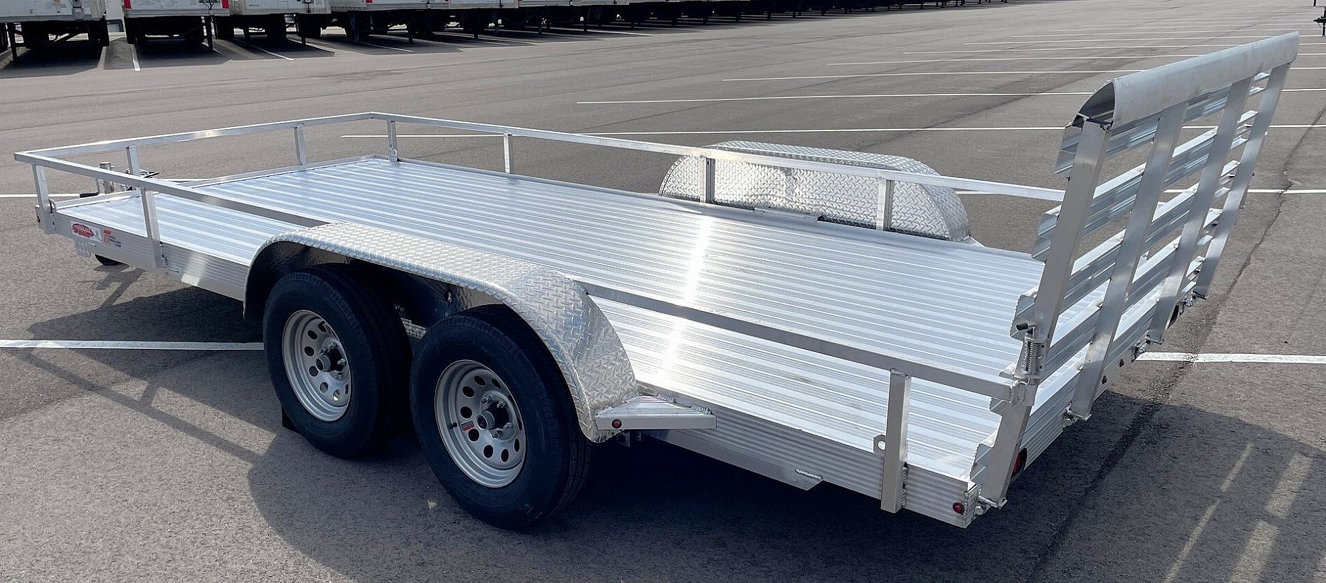 New Cherokee Aluminum 81" x 16' Tandem Axle Utility Trailer: 7000 GVWR, 36" Ramp Gate