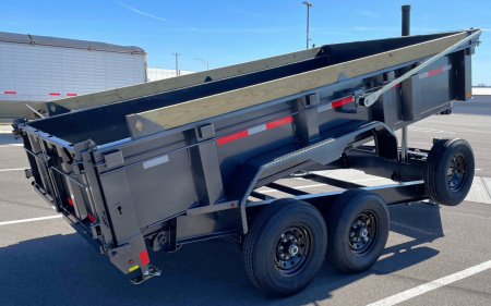 New Diamond C 14' LPT-207 Dump Trailer: 14,900 GVWR , Spare, Ramps, Solar, 24" Sides