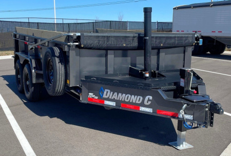 New Diamond C 14' LPT-207 Dump Trailer: 14,900 GVWR , Spare, Ramps, Solar, 24" Sides