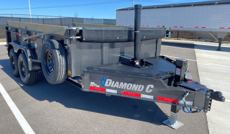 New Diamond C 14' LPT-207 Dump Trailer: 14,900 GVWR , Spare, Ramps, Solar, 24" Sides