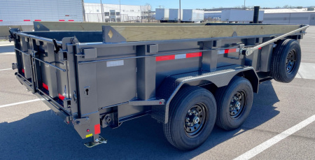 New Diamond C 14' LPT-207 Dump Trailer: 14,900 GVWR , Spare, Ramps, Solar, 24" Sides