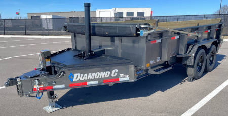 New Diamond C 14' LPT-207 Dump Trailer: 14,900 GVWR , Spare, Ramps, Solar, 24" Sides