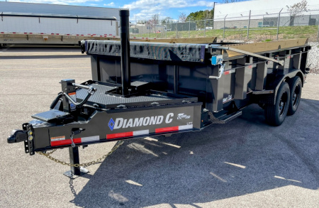 New Diamond C 14' LPT-207 Dump Trailer: 14,900 GVWR , Spare, Ramps, Solar, 24" Sides