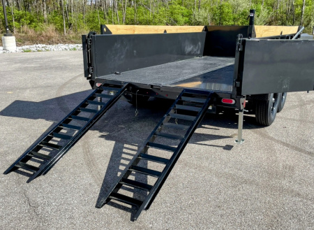 New Diamond C 14' LPT-207 Dump Trailer: 14,900 GVWR , Spare, Ramps, Solar, 24" Sides