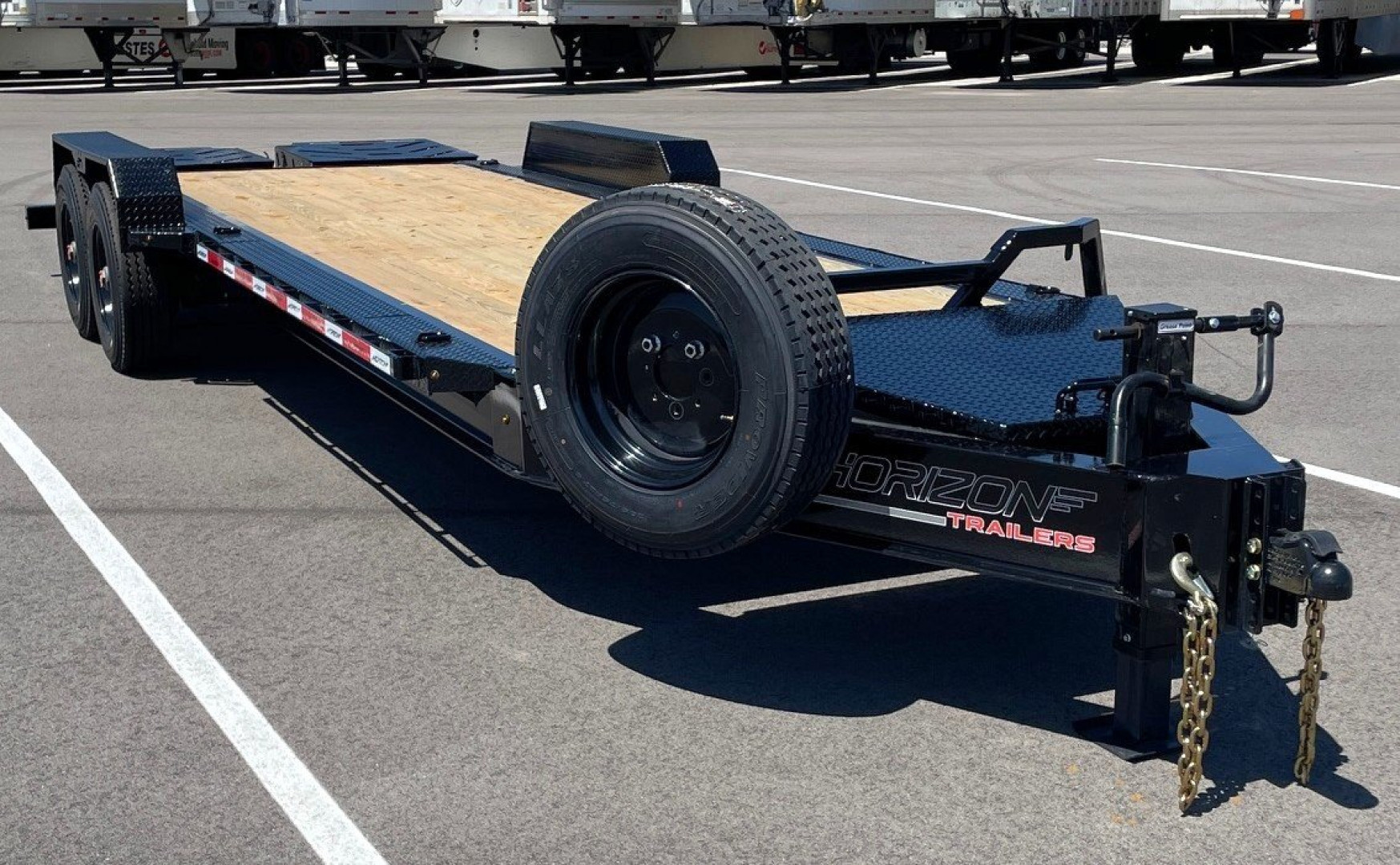 New Horizon HEH 22'x 82" Equipment Trailer--Mountain Ramps, 21,000 GVWR , Spare