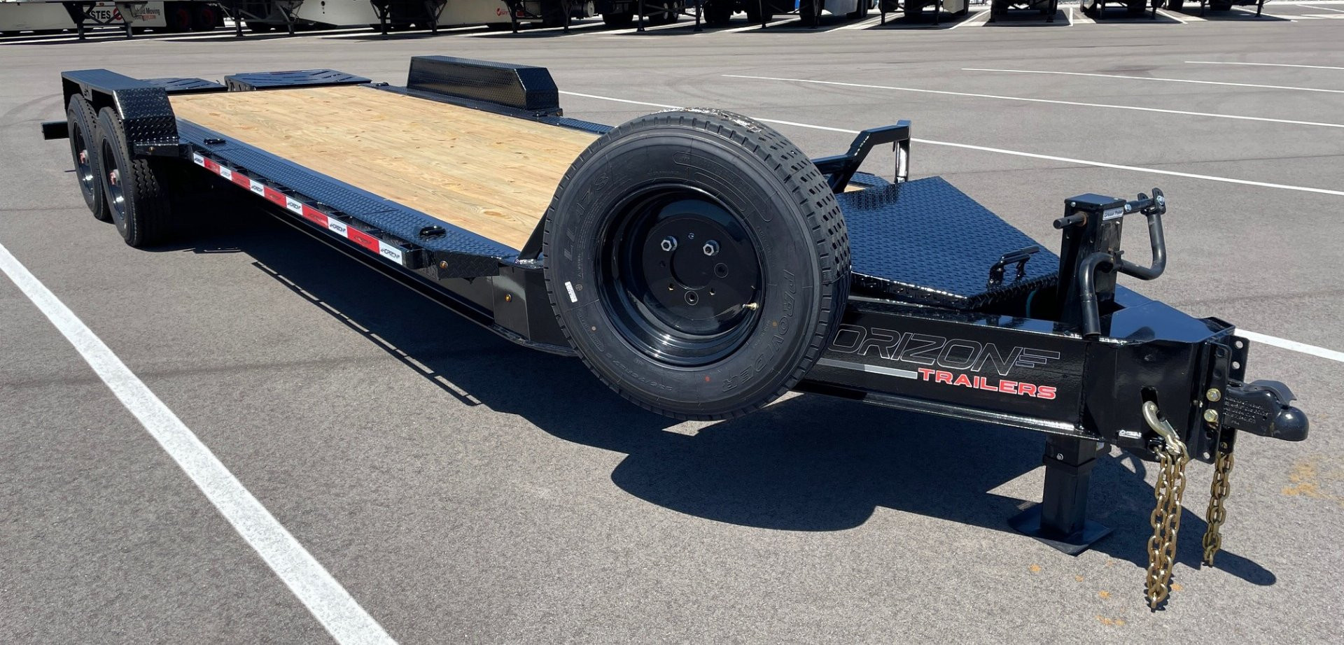 New Horizon HEH 22'x 82" Equipment Trailer--Mountain Ramps, 21,000 GVWR , Spare