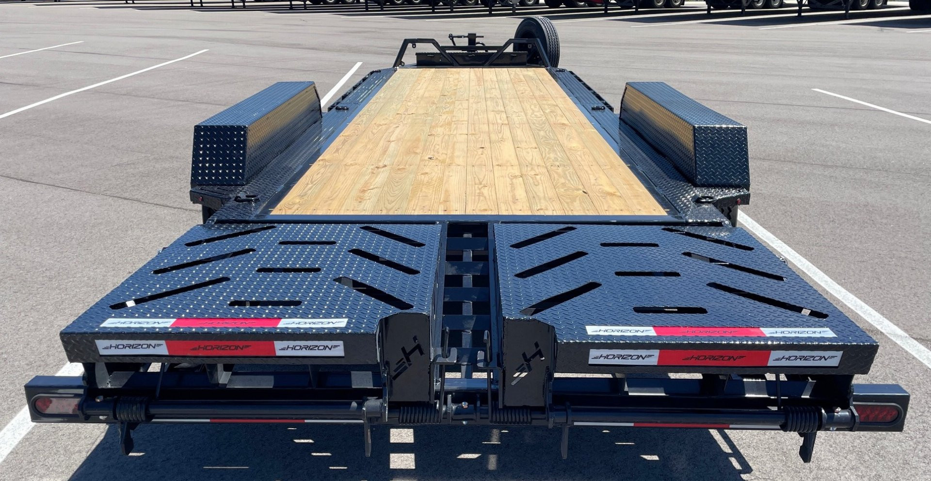 New Horizon HEH 22'x 82" Equipment Trailer--Mountain Ramps, 21,000 GVWR , Spare