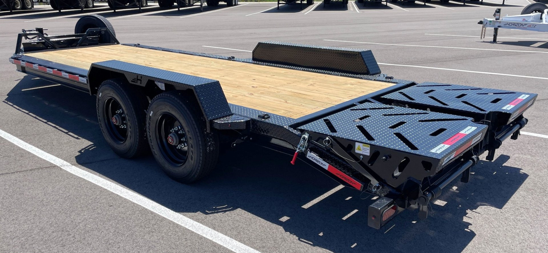New Horizon HEH 22'x 82" Equipment Trailer--Mountain Ramps, 21,000 GVWR , Spare