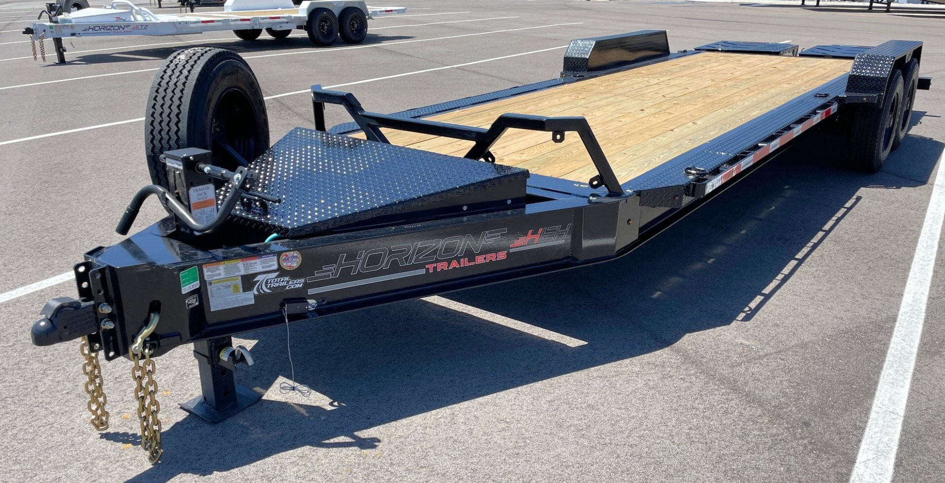 New Horizon HEH 22'x 82" Equipment Trailer--Mountain Ramps, 21,000 GVWR , Spare