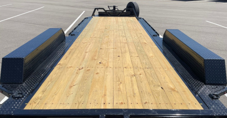 New Horizon HEH 22'x 82" Equipment Trailer--Mountain Ramps, 21,000 GVWR , Spare