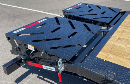 New Horizon HEH 22'x 82" Equipment Trailer--Mountain Ramps, 21,000 GVWR , Spare