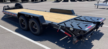 New Horizon HEH 22'x 82" Equipment Trailer--Mountain Ramps, 21,000 GVWR , Spare