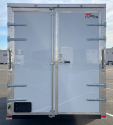 New 7x16 Tandem Axle V-Nose Cargo Trailer 9990 GVWR, Barn Doors, 7'6 Height