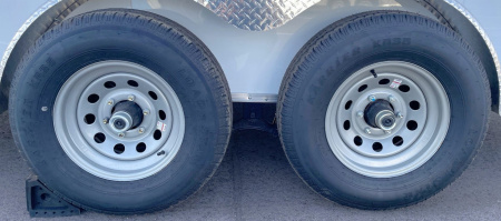 New 7x16 Tandem Axle V-Nose Cargo Trailer 9990 GVWR, Barn Doors, 7'6 Height