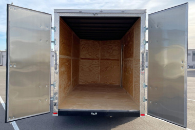 New 7x16 Tandem Axle V-Nose Cargo Trailer 9990 GVWR, Barn Doors, 7'6 Height