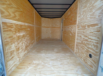 New 7x16 Tandem Axle V-Nose Cargo Trailer 9990 GVWR, Barn Doors, 7'6 Height