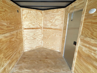 New 7x16 Tandem Axle V-Nose Cargo Trailer 9990 GVWR, Barn Doors, 7'6 Height