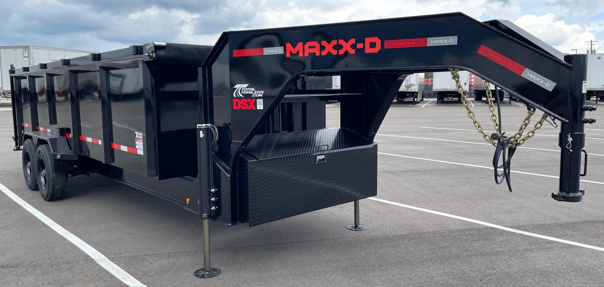 New MAXX-D DSX 83"x 20' Super Heavy Duty Gooseneck Dump Trailer: 21,000 GVWR, 7 Gauge Floor, Spare