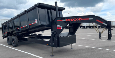 New MAXX-D DSX 83"x 20' Super Heavy Duty Gooseneck Dump Trailer: 21,000 GVWR, 7 Gauge Floor, Spare