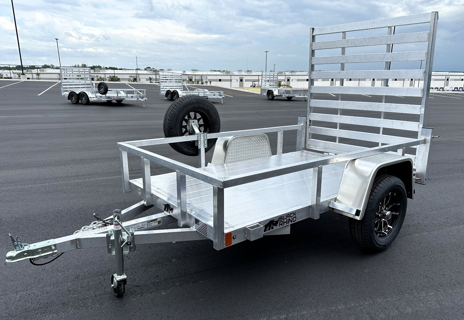 New Black Rhino 5x8 Aluminum Utility Trailer: Torsion Axle, Ramp Gate, Aluminum Wheels