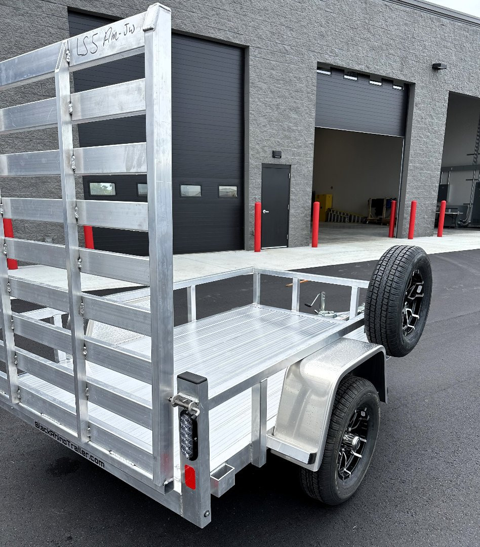 New Black Rhino 5x8 Aluminum Utility Trailer: Torsion Axle, Ramp Gate, Aluminum Wheels