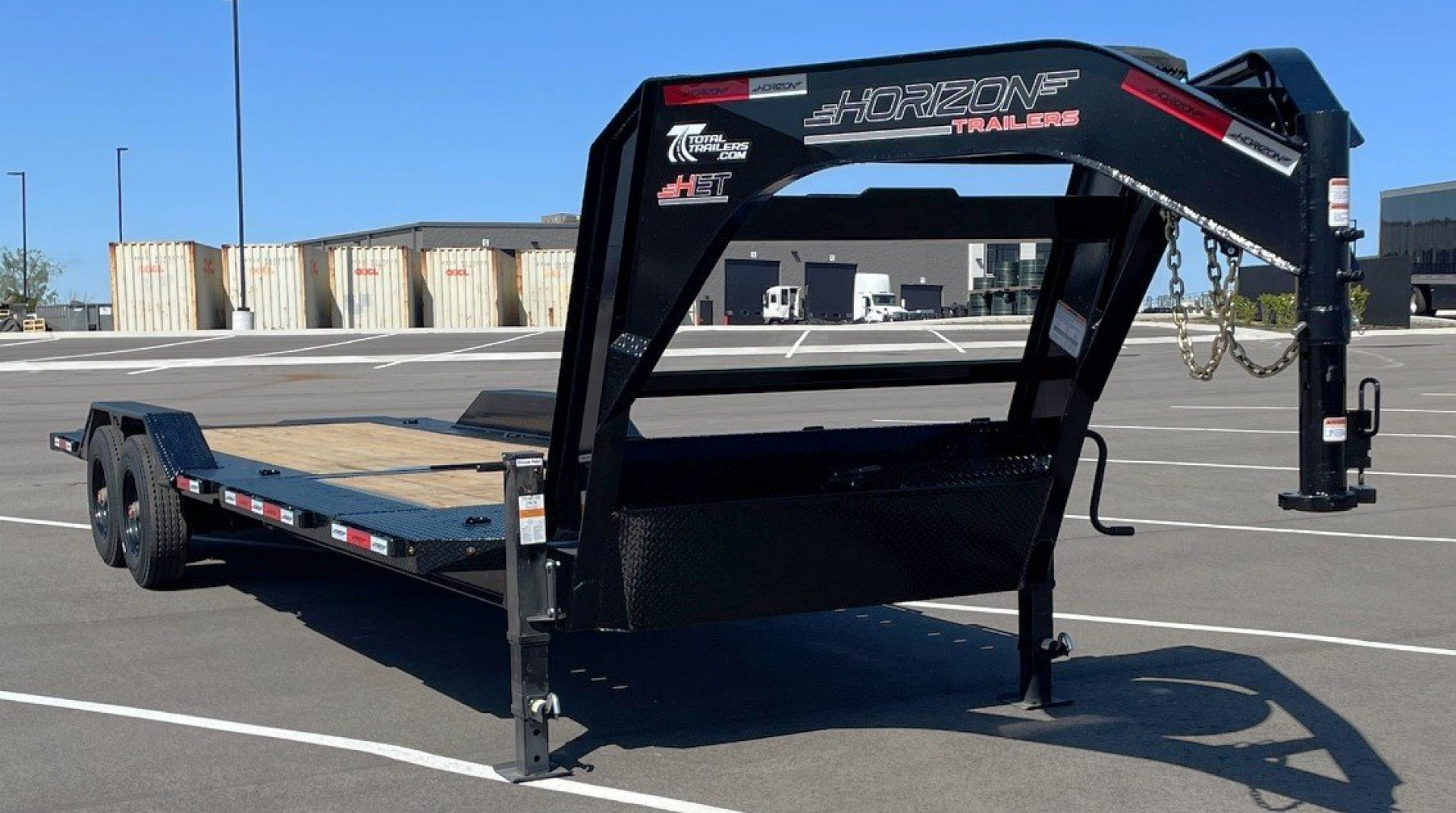 New Horizon HET 26'x102" Gooseneck Gravity Tilt Equipment Trailer 22,400 GVWR Drive Over Fenders