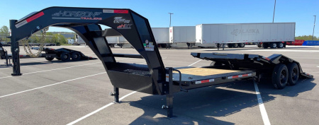 New Horizon HET 26'x102" Gooseneck Gravity Tilt Equipment Trailer 22,400 GVWR Drive Over Fenders