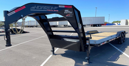 New Horizon HET 26'x102" Gooseneck Gravity Tilt Equipment Trailer 22,400 GVWR Drive Over Fenders