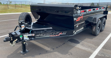 New Horizon Trailers HZ7-14' 14,000lb (GVWR) 14ply Tires, 24" Sides, Spare, Dump Trailer