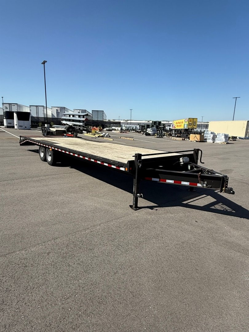 Used 2020 BJ's 25+5 x 102" Deckover Equipment Trailer 16,000 GVWR Mega Ramps