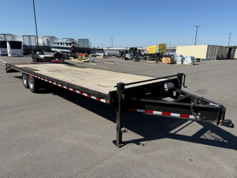 Used 2020 BJ's 25+5 x 102" Deckover Equipment Trailer 16,000 GVWR Mega Ramps
