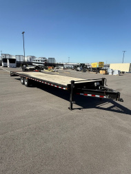 Used 2020 BJ's 25+5 x 102" Deckover Equipment Trailer 16,000 GVWR Mega Ramps