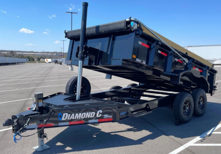New Diamond C 14' LPT 207 Dump Trailer: 14,900 GVWR, SPARE, RAMPS, SOLAR