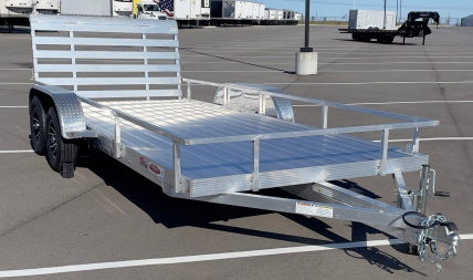 New Cherokee Aluminum 81" x 16' Tandem Axle Utility Trailer: 7000 GVWR, Aluminum Wheels, 42" Ramp Gate