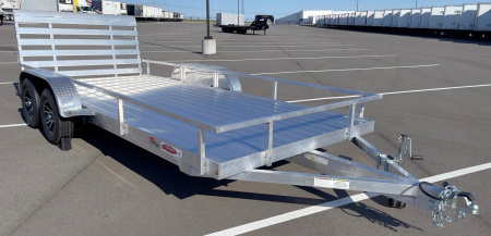 New Cherokee Aluminum 81" x 16' Tandem Axle Utility Trailer: 7000 GVWR, Aluminum Wheels, 42" Ramp Gate