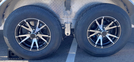 New Cherokee Aluminum 81" x 16' Tandem Axle Utility Trailer: 7000 GVWR, Aluminum Wheels, 42" Ramp Gate