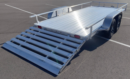 New Cherokee Aluminum 81" x 16' Tandem Axle Utility Trailer: 7000 GVWR, Aluminum Wheels, 42" Ramp Gate