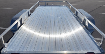 New Cherokee Aluminum 81" x 16' Tandem Axle Utility Trailer: 7000 GVWR, Aluminum Wheels, 42" Ramp Gate