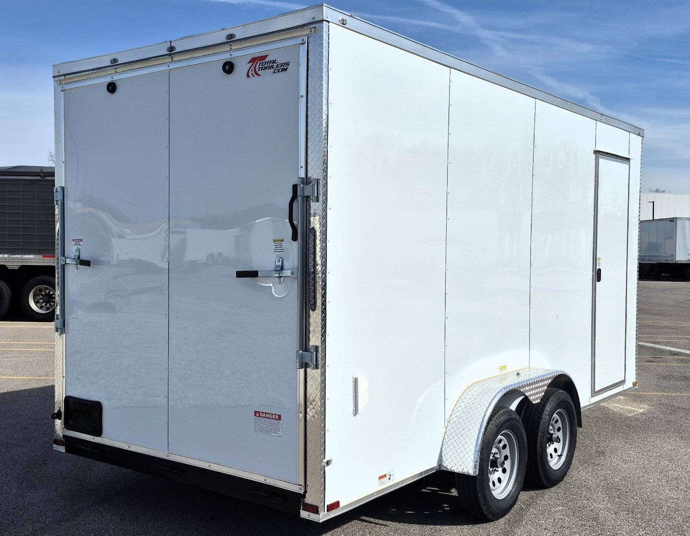 New 7x16 Tandem Axle Enclosed Cargo Trailer, .080 Polycore, 7-6'' Interior Height