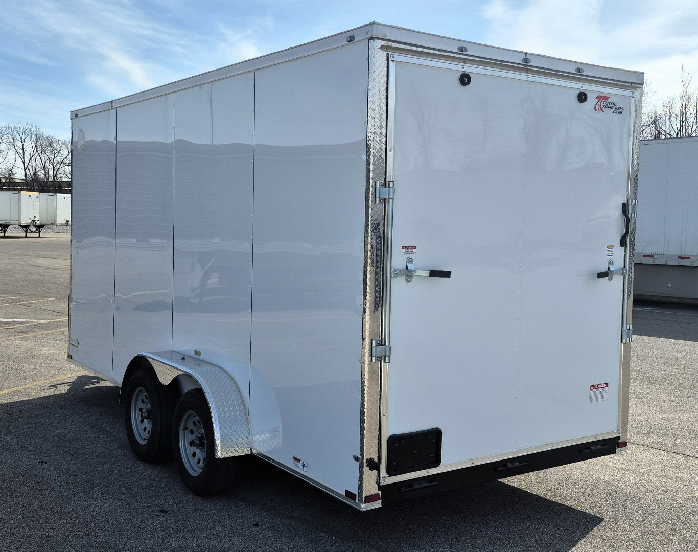 New 7x16 Tandem Axle Enclosed Cargo Trailer, .080 Polycore, 7-6'' Interior Height