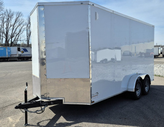 New 7x16 Tandem Axle Enclosed Cargo Trailer, .080 Polycore, 7-6'' Interior Height