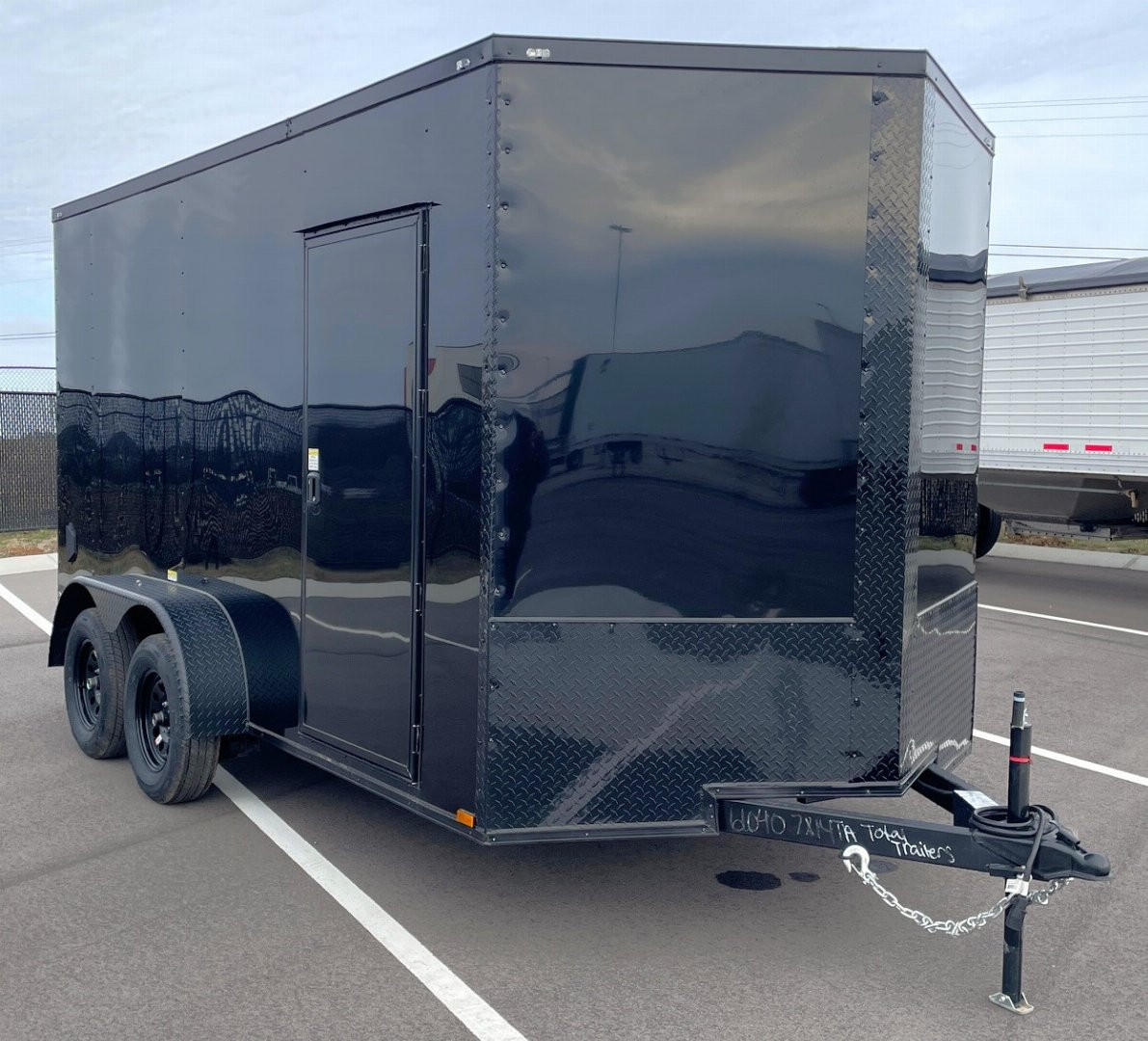 New 7x14 Enclosed BLACKOUT Cargo Trailer: 7' Height, .080 Exterior, 7k GVWR, Ramp Door