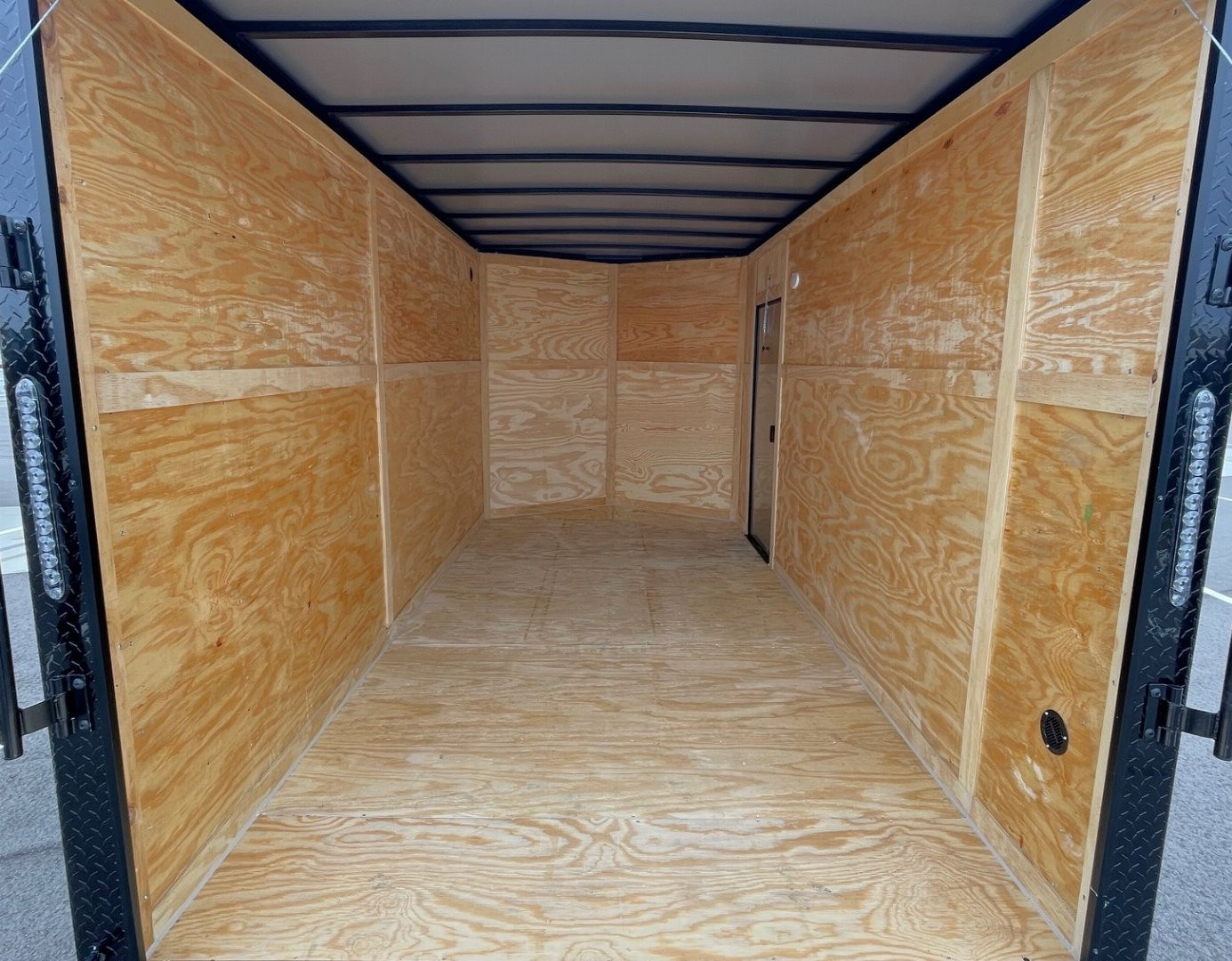 New 7x14 Enclosed BLACKOUT Cargo Trailer: 7' Height, .080 Exterior, 7k GVWR, Ramp Door