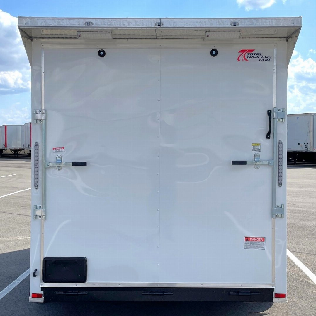 New 7x14 Tandem Axle V-Nose Enclosed Cargo Trailer: 7' Height, Rear Spoiler, D-Rings, 7,000 GVWR
