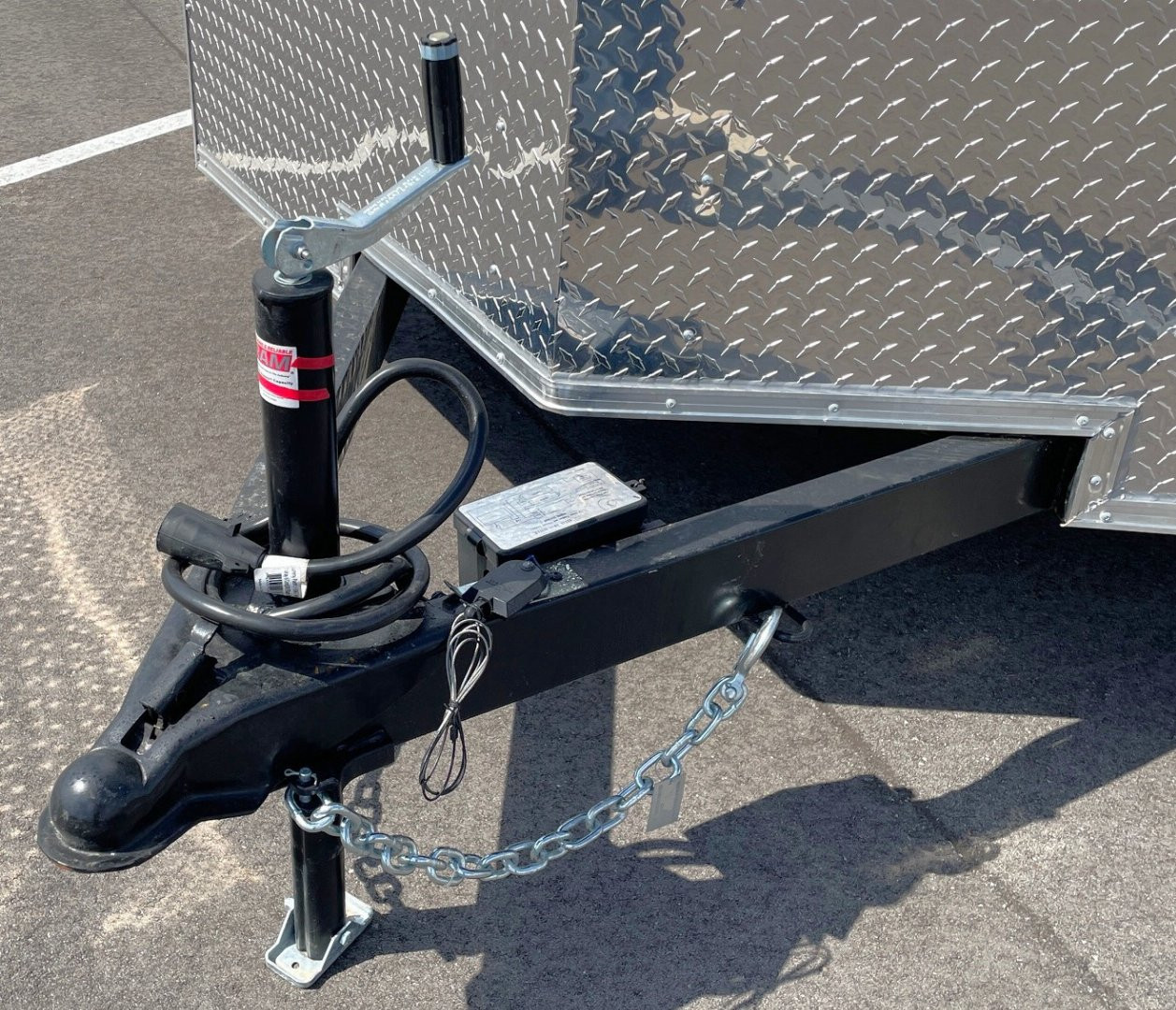 New 7x14 Tandem Axle V-Nose Enclosed Cargo Trailer: 7' Height, Rear Spoiler, D-Rings, 7,000 GVWR