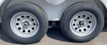 New 7x14 Tandem Axle V-Nose Enclosed Cargo Trailer: 7' Height, Rear Spoiler, D-Rings, 7,000 GVWR