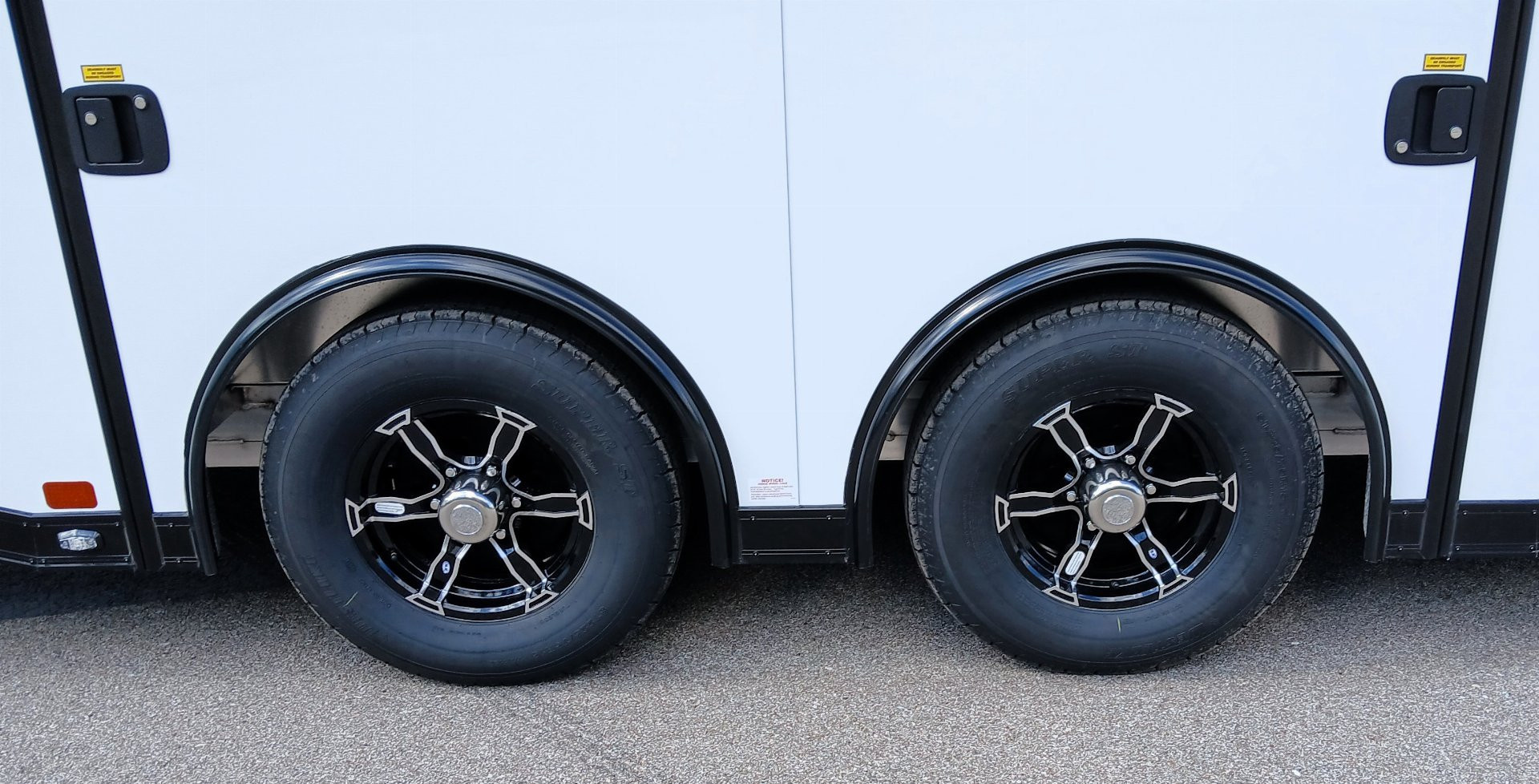 New CLEARANCE! ATC 8.5 x 24' White Car Hauler / Racing Trailer w/ Spare, Aluminum Interior, Blackout trim